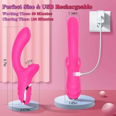 Sucking Vibrator Dildo G Spot Rabbit Clitoris Vibrating Vibrator with 10 Sucking modes 10 Vibrations Level for Clit Nipples Anal Multi Stimulation Rechargeable Adult Sex Toys Gift for Women Couple