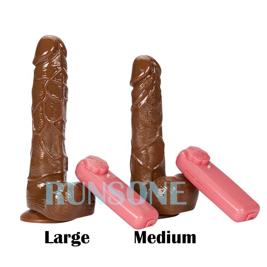 Powerful Big Silicone Dildo Vibrating Realistic Veined Cock 3 Sizes Options Silicon Penis Vibrator Suction Cup Dong with Wire Control Masturbation Adult Sex Toys for Women Men Gift for Girlfriend Wife