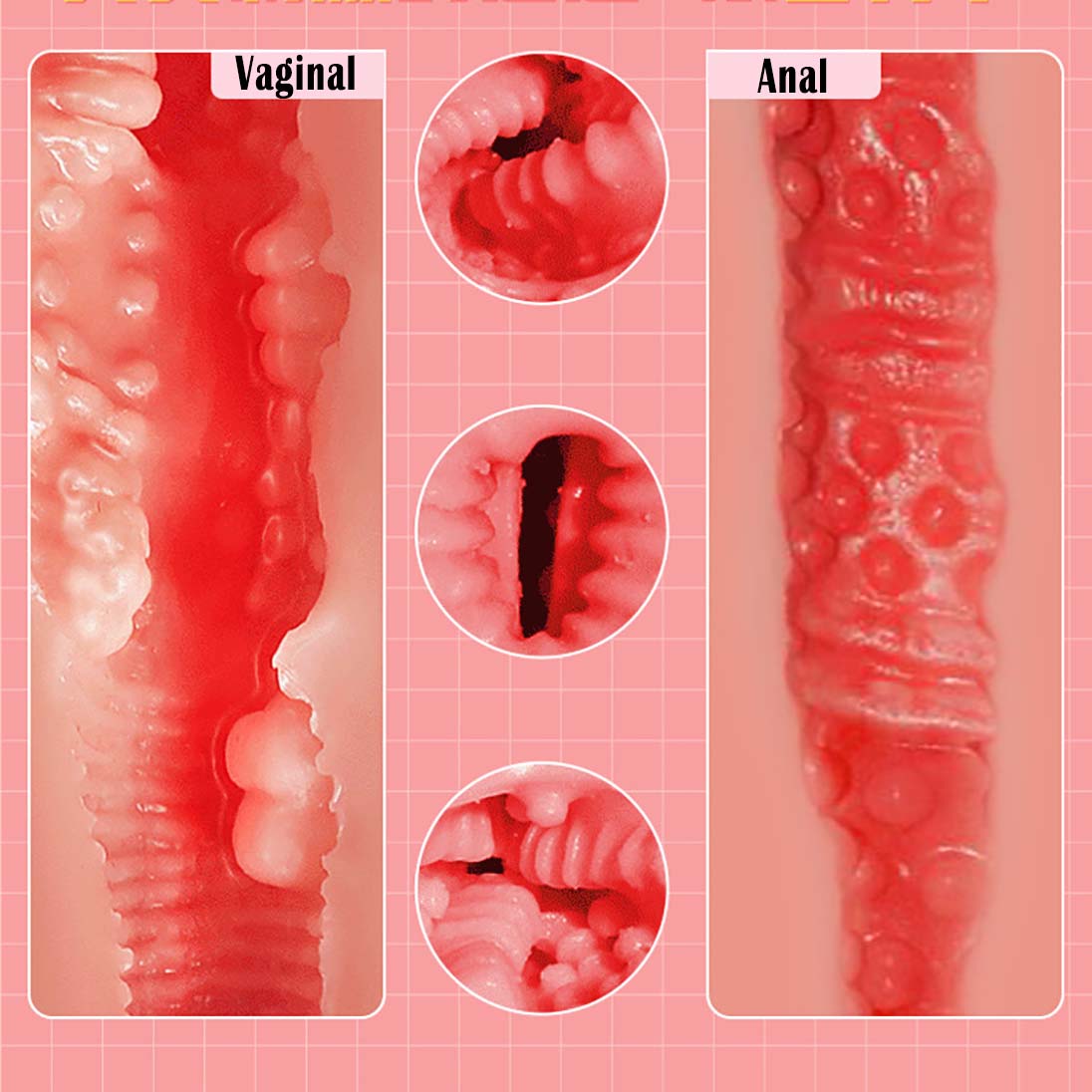 Large Realistic 3D Male Masturbator Sex Doll Textured Pussy Tight Anus Vaginal Anal Channels Love Silicone Sex Toy Male Jerkoff Masturbation Blow Job Stroker Adult Toys Gift for Men Boyfriend Husband view 5