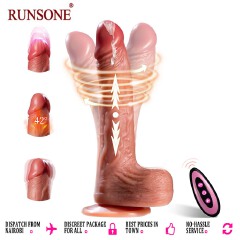 Realistic Soft Silicone Dildo 3 Styles Options Thrusting Vibrating Remote Control Heating Modes Manual Lifelike Veined Monster Cock G Spot Vaginal Anal Stimulation Sex Toy for Women Couples Solo Play
