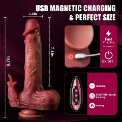 4in1 Thrusting Licking Dildo Smart APP  Remote Control Options Heating Dildos Anal Plug  9  Telescopic & Vibrating Rotating Modes Adult Stimulation Clitoral G-Spot Vibrator Rechargeable Sex Toy Gift