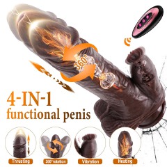 4in1 Thrusting Licking Dildo Smart APP  Remote Control Options Heating Dildos Anal Plug  9  Telescopic & Vibrating Rotating Modes Adult Stimulation Clitoral G-Spot Vibrator Rechargeable Sex Toy Gift