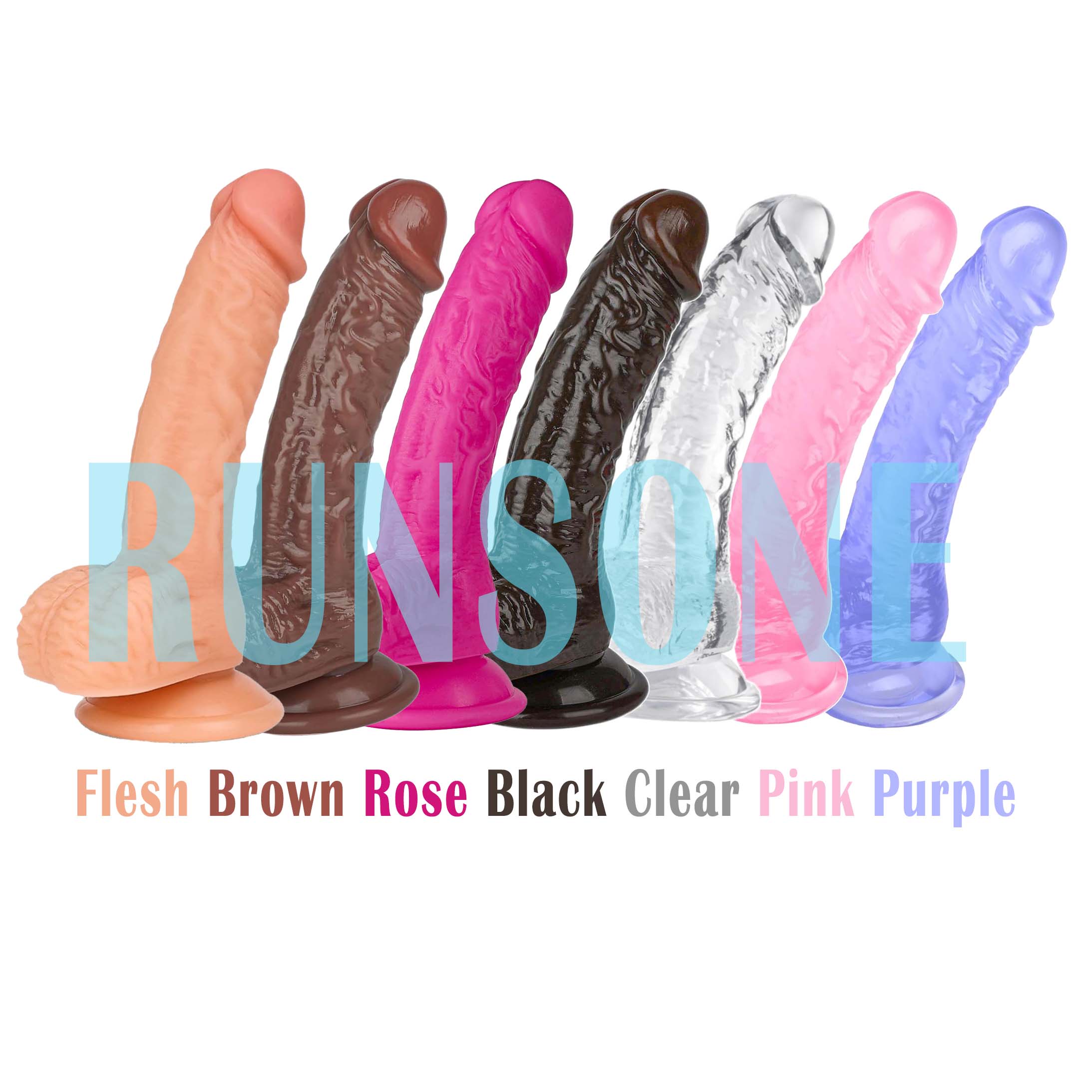 7 Colors Dildo Options Realistic Silicone Dildos Colorful Monster Cock with Balls Suction Cup G-Spot Anal Lifelike Curved Adult Sex Toy for Women Perfect Love Gift for Couples Girlfriend Wife