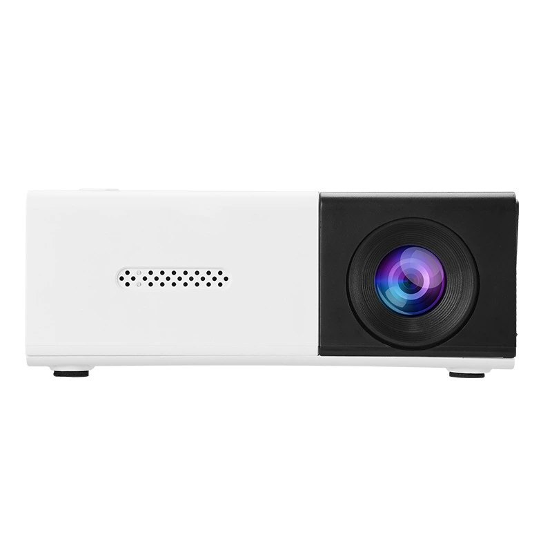YG300 Mini Portable LCD Projector, Home Cinema Smart Video Projector, 240P Resolution, 100cm Screen, USB/UK/EU/AU Plug, Yellow-White/Black-White/Blue-White/White/Black, for Family Entertainment