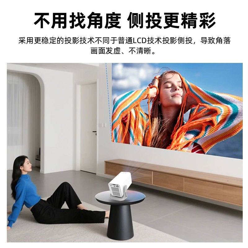 Portable HD Projector P40 720P Wireless Screen Mirroring Mini Home Projector White Plug