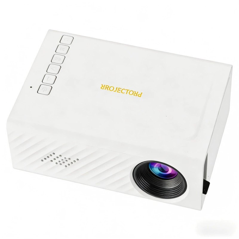 YG300 Mini Portable LCD Projector, Home Cinema Smart Video Projector, 240P Resolution, 100cm Screen, USB/UK/EU/AU Plug, Yellow-White/Black-White/Blue-White/White/Black, for Family Entertainment