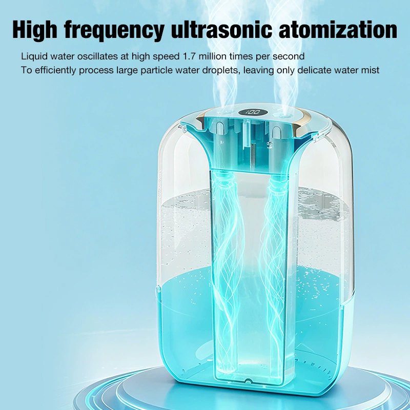 2025 New Dual Spray Humidifier with Colourful Night Light, Digital Display, Large Mist Output, USB Powered, for Bedroom Home Office, 2.6-4.0L, White/Green/Blue/Mocha/Pink