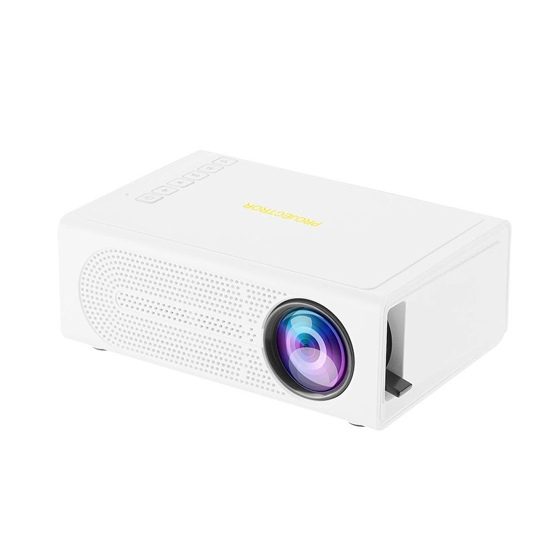 YG300 Mini Portable LCD Projector, Home Cinema Smart Video Projector, 240P Resolution, 100cm Screen, USB/UK/EU/AU Plug, Yellow-White/Black-White/Blue-White/White/Black, for Family Entertainment