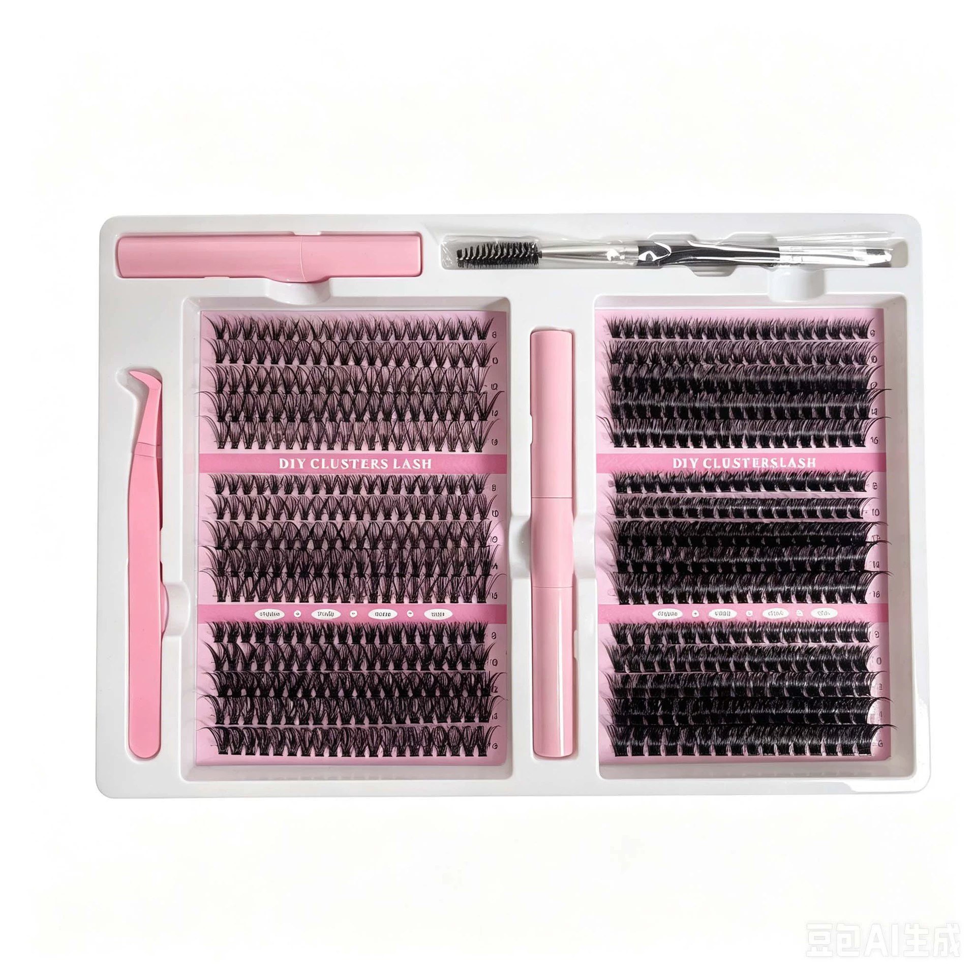 JeetViNa DIY Fluffy Wispy False Eyelashes Kit - 15 Rows Individual Cluster Lashes for Natural Volume, Thick & Curly Look, Easy to Apply for Beginners, Everyday Wear, African & European Style