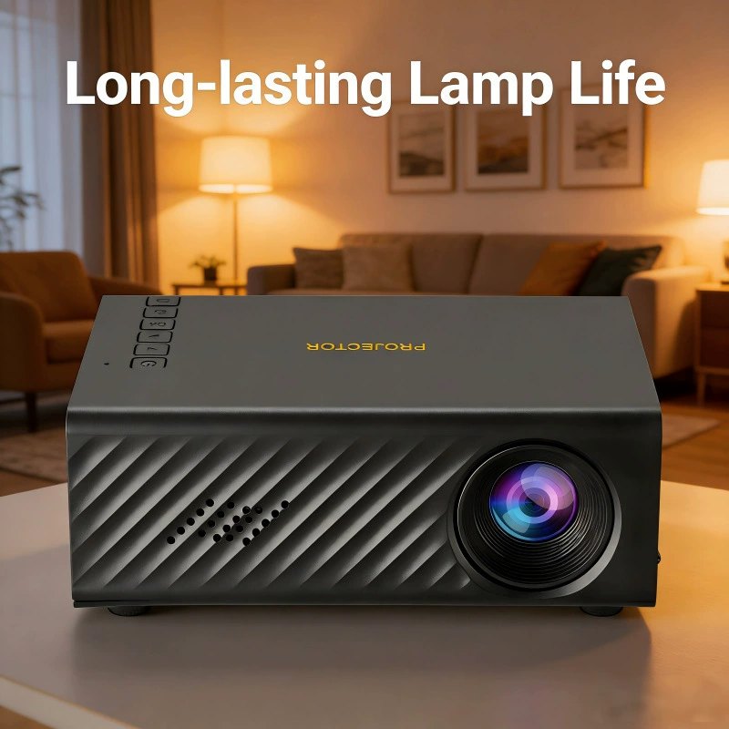 YG300 Mini Portable LCD Projector, Home Cinema Smart Video Projector, 240P Resolution, 100cm Screen, USB/UK/EU/AU Plug, Yellow-White/Black-White/Blue-White/White/Black, for Family Entertainment