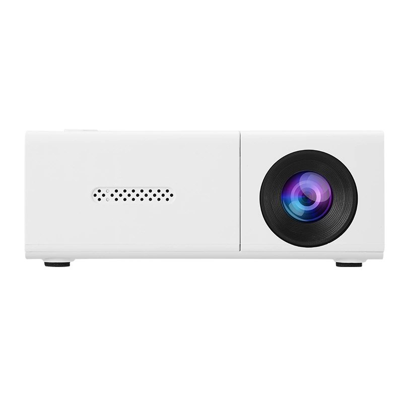 YG300 Mini Portable LCD Projector, Home Cinema Smart Video Projector, 240P Resolution, 100cm Screen, USB/UK/EU/AU Plug, Yellow-White/Black-White/Blue-White/White/Black, for Family Entertainment