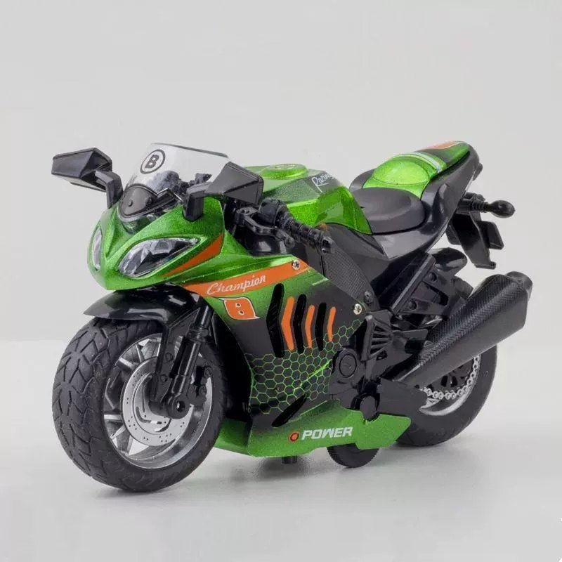 Diecast Motorcycle Model Toy with Lights and Sound, Pull Back Action, 1:12 Scale, Gift for Boys 3+ Years, Alloy Police Bike, Harley, Kawasaki, Ducati, Orange, Red, Blue, Black, White