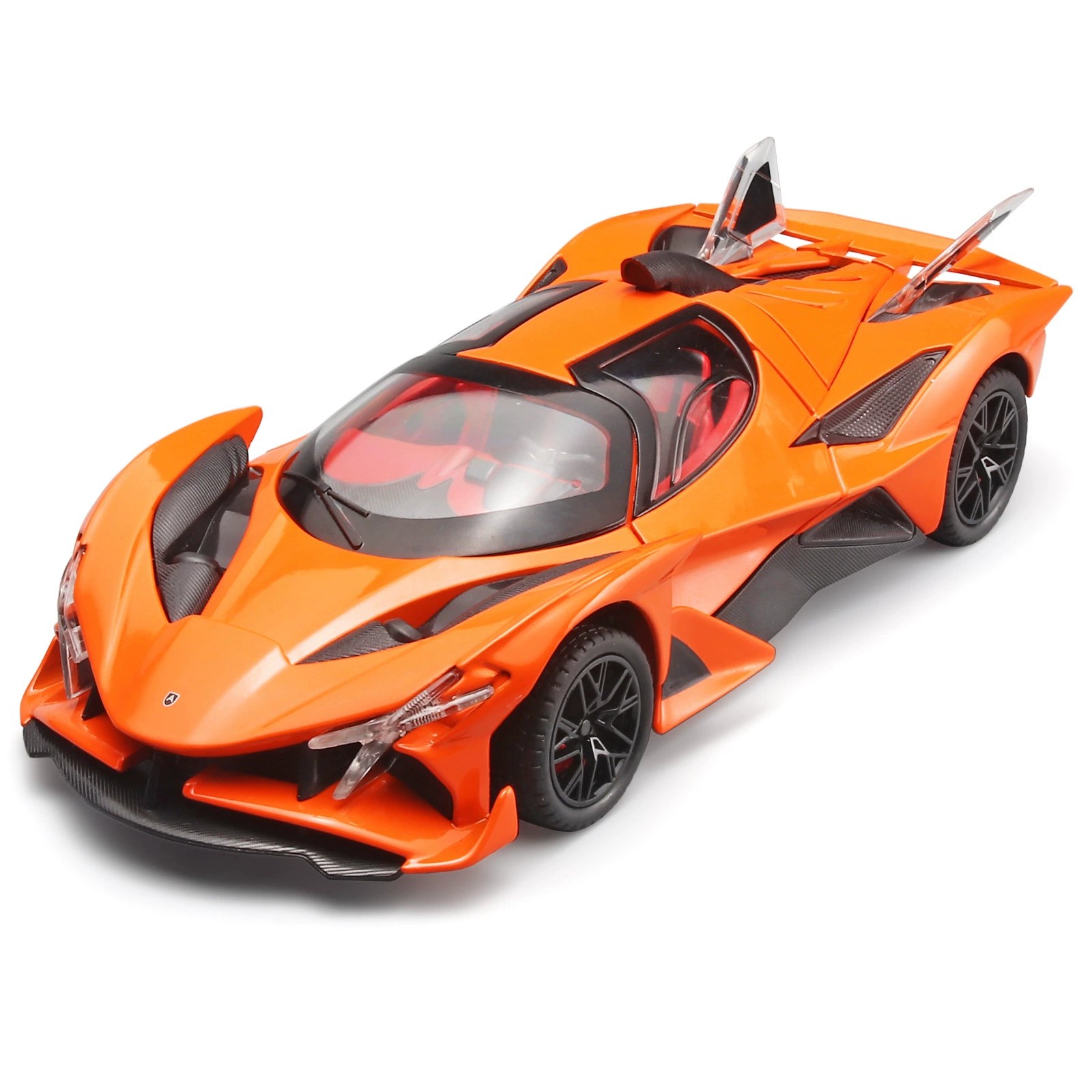 1:24 Apollo EVO Die-Cast Alloy Toy Car Model, Realistic Sports Car Replica, Cool Collectible Display Piece, Gift for Boys, Orange White Blue Black