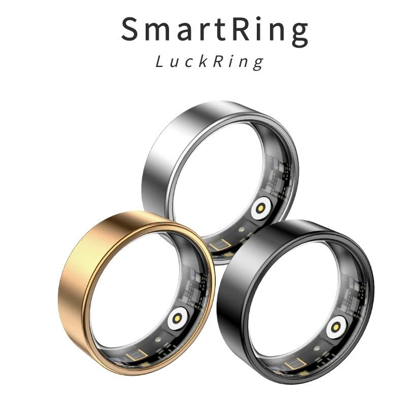 Smart Ring Fitness Tracker with Heart Rate, HRV, Blood Oxygen & Sleep Monitoring - Step Counter, Gesture Control, for Men and Women, Black/Gold/Silver, Sizes 7-13