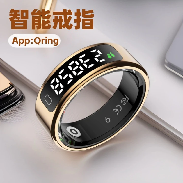 Smart Ring with Display, Gesture Control, Sleep & Heart Rate Monitor, Step Counter, Calorie Tracking, Fitness Tracker, Charging Case (Multiple Sizes & Colors)