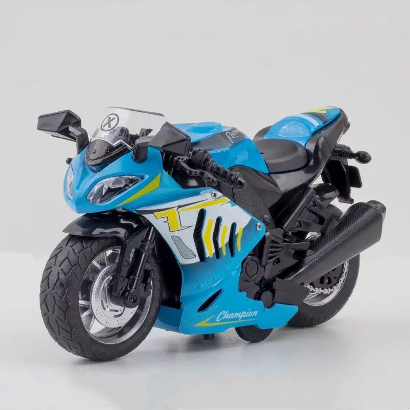 Diecast Motorcycle Model Toy with Lights and Sound, Pull Back Action, 1:12 Scale, Gift for Boys 3+ Years, Alloy Police Bike, Harley, Kawasaki, Ducati, Orange, Red, Blue, Black, White