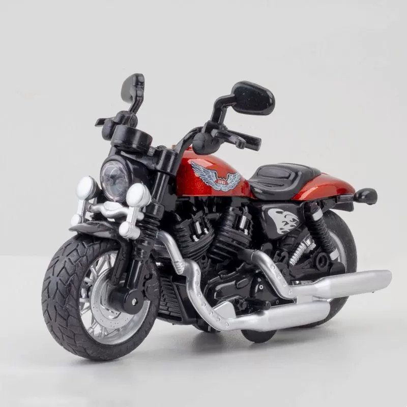 Diecast Motorcycle Model Toy with Lights and Sound, Pull Back Action, 1:12 Scale, Gift for Boys 3+ Years, Alloy Police Bike, Harley, Kawasaki, Ducati, Orange, Red, Blue, Black, White