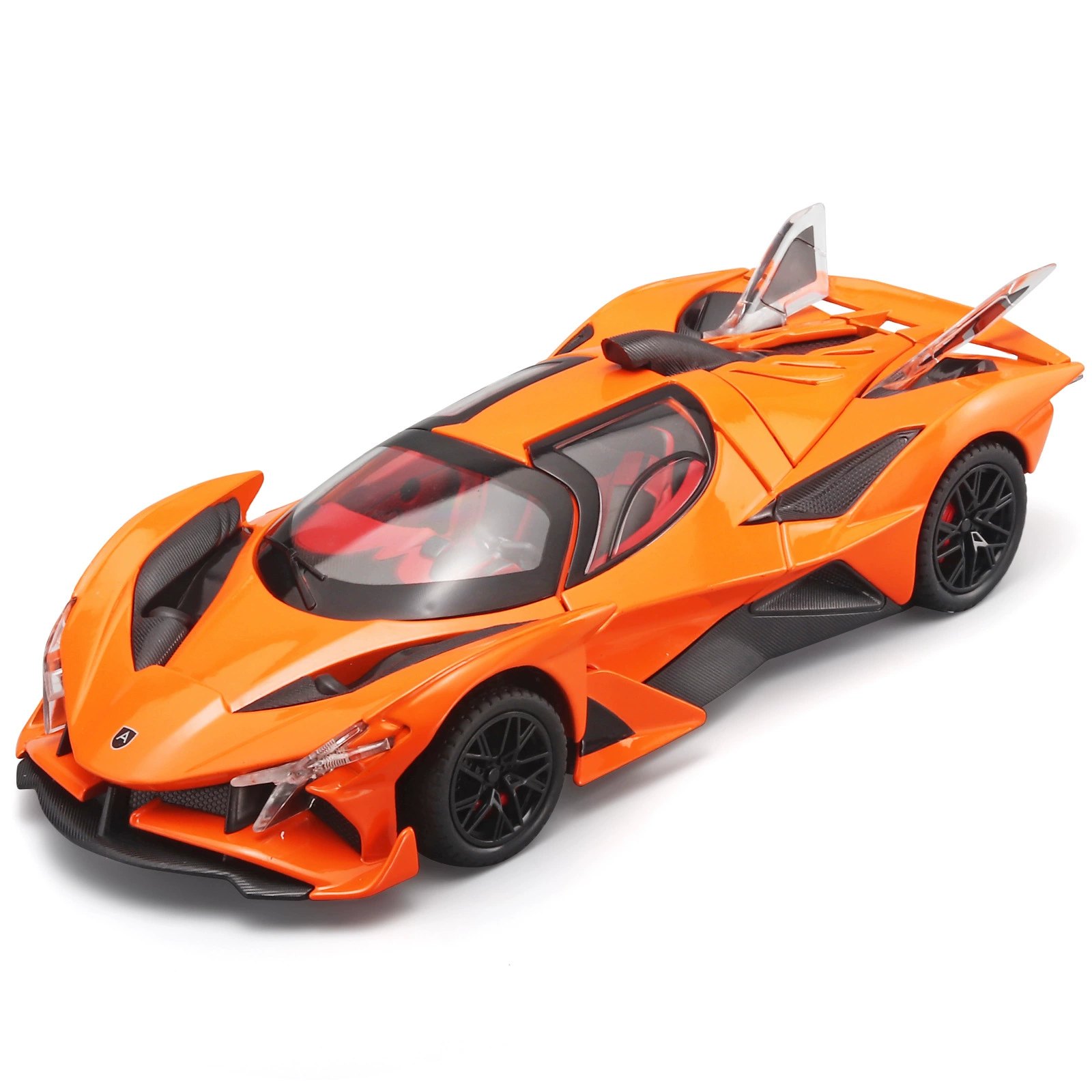 1:24 Apollo EVO Die-Cast Alloy Toy Car Model, Realistic Sports Car Replica, Cool Collectible Display Piece, Gift for Boys, Orange White Blue Black
