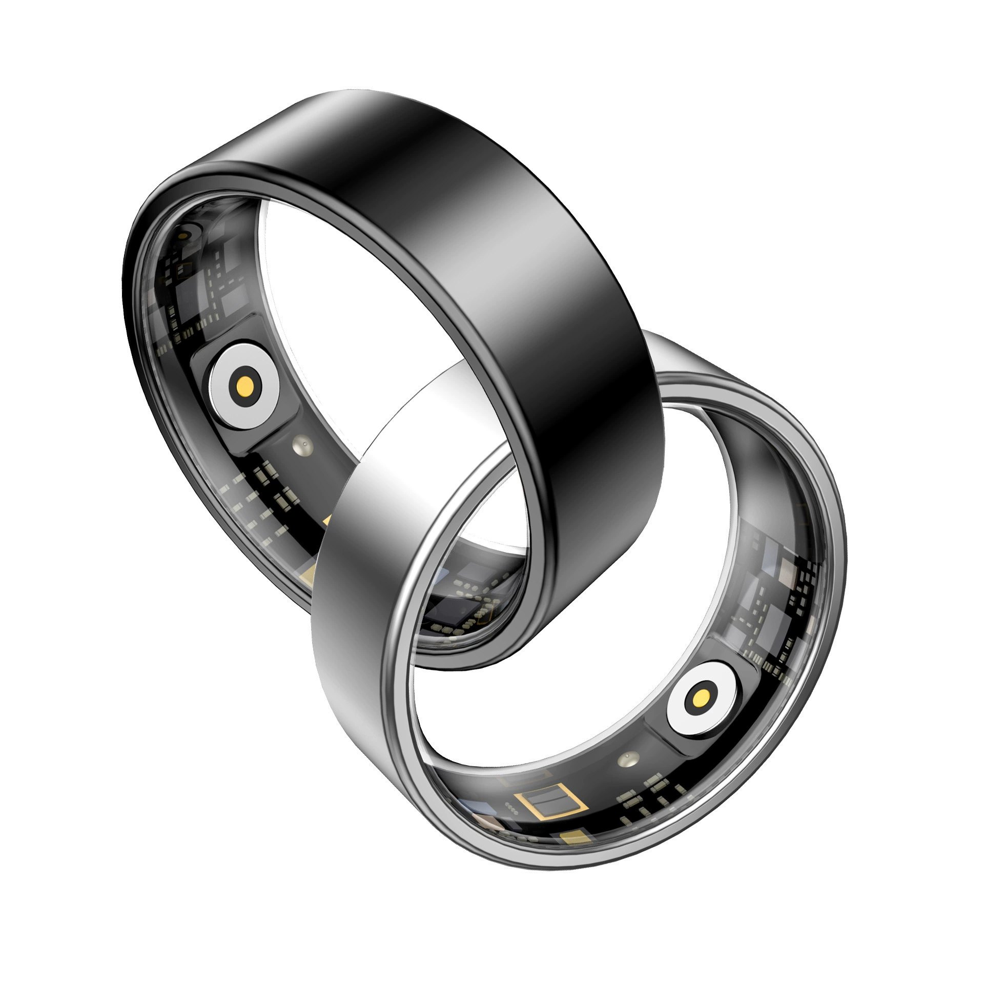 Smart Ring Fitness Tracker with Heart Rate, HRV, Blood Oxygen & Sleep Monitoring - Step Counter, Gesture Control, for Men and Women, Black/Gold/Silver, Sizes 7-13