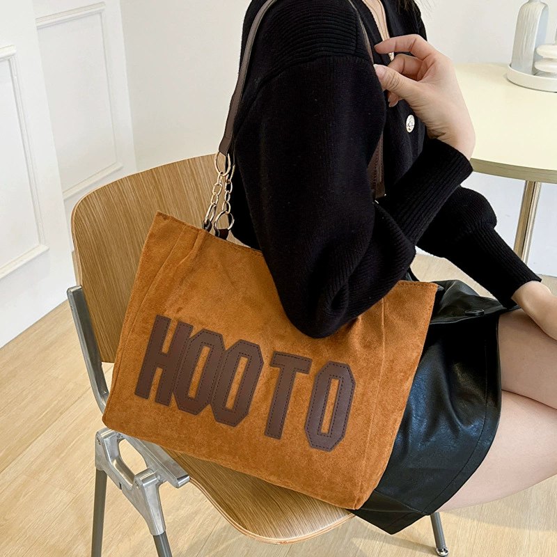 Large Canvas Tote Bag for Women, College Student Shoulder Bag, 2023 New Spring Commuter Handbag, Black Khaki Dark Brown Coffee, Casual Street Style, Durable Daily Use