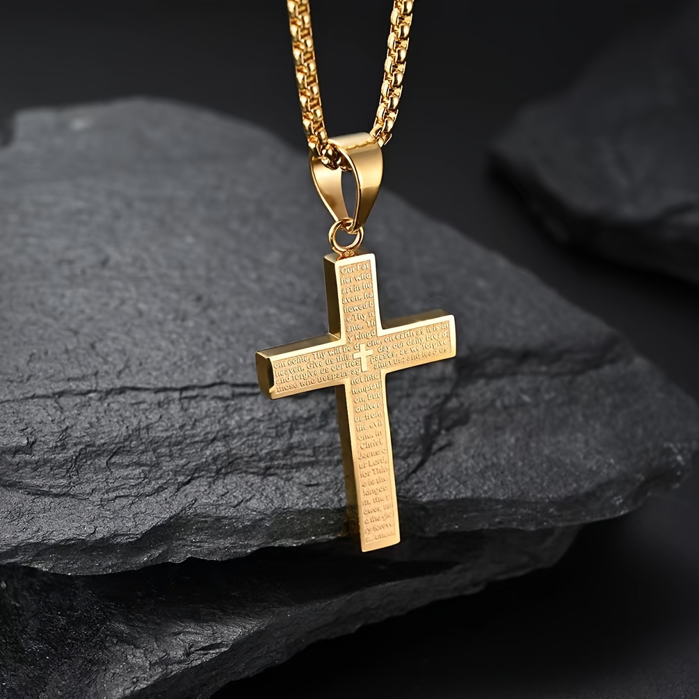 Fashionable and Trendy 202 Stainless Steel Cross Style Necklace Gifts Can Also Be Worn Daily