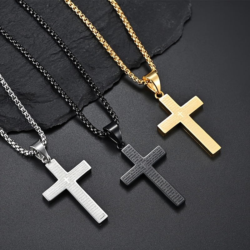 Fashionable and Trendy 202 Stainless Steel Cross Style Necklace Gifts Can Also Be Worn Daily