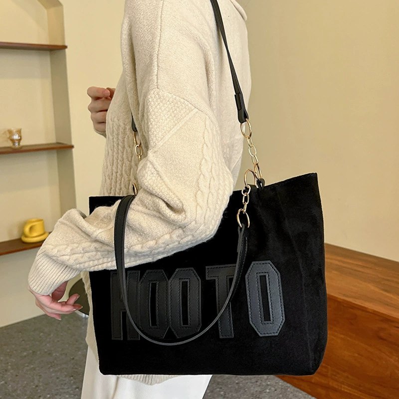 Large Canvas Tote Bag for Women, College Student Shoulder Bag, 2023 New Spring Commuter Handbag, Black Khaki Dark Brown Coffee, Casual Street Style, Durable Daily Use