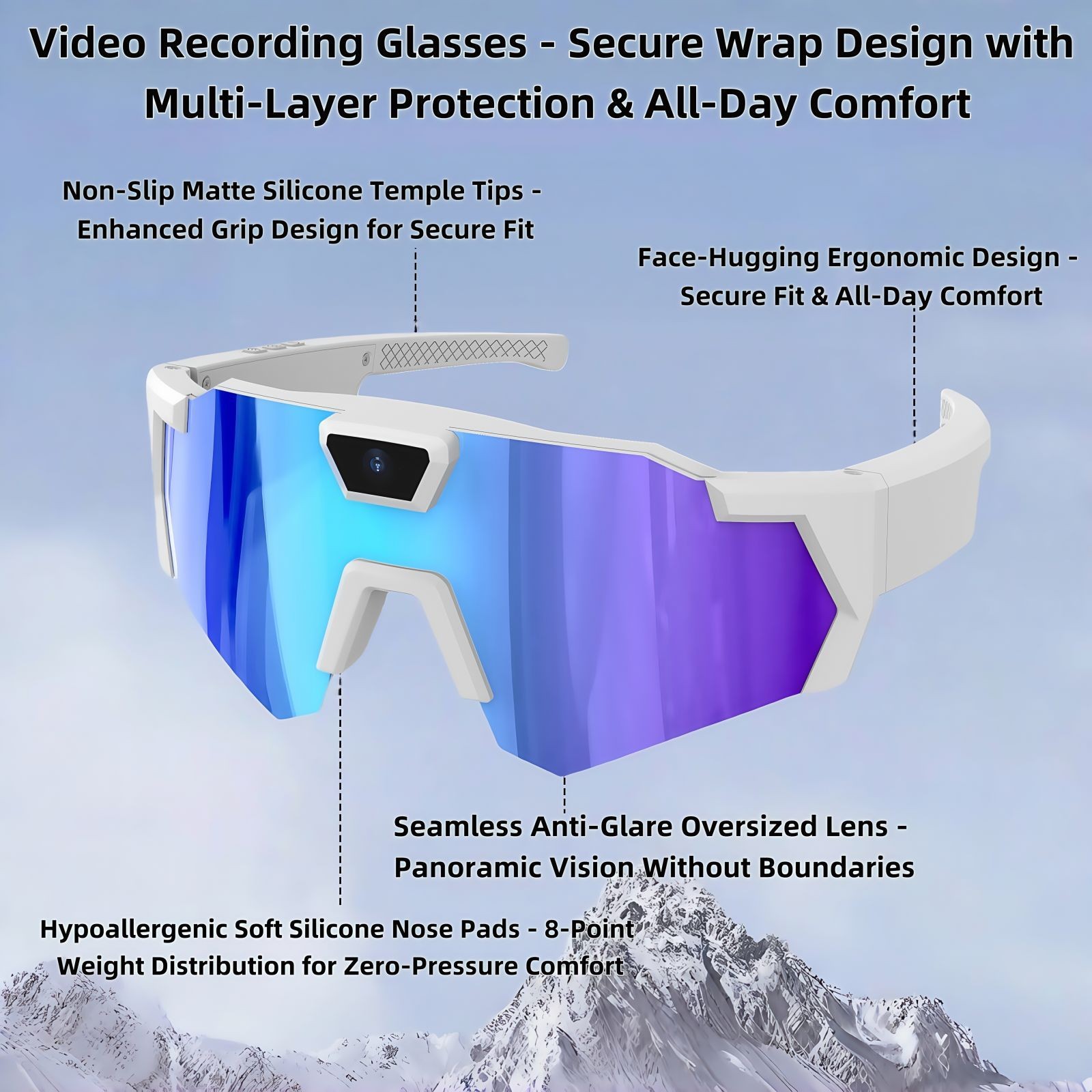 Smart HD Glasses Camera Outdoor Sports Cycling Sunglasses Video Photo Recording