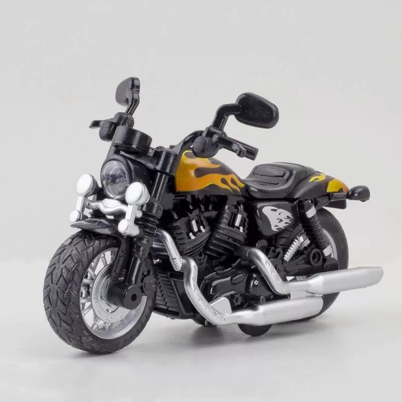 Diecast Motorcycle Model Toy with Lights and Sound, Pull Back Action, 1:12 Scale, Gift for Boys 3+ Years, Alloy Police Bike, Harley, Kawasaki, Ducati, Orange, Red, Blue, Black, White