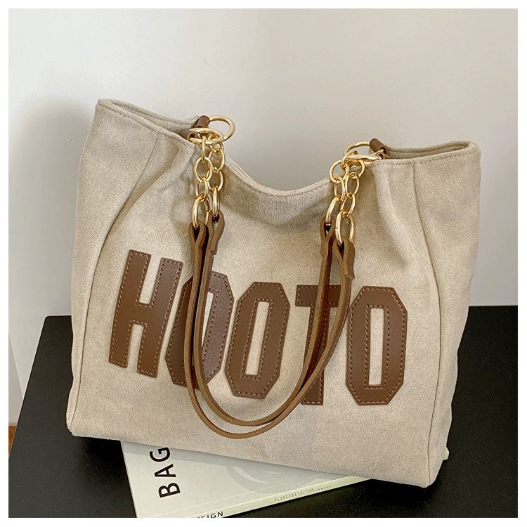 Large Canvas Tote Bag for Women, College Student Shoulder Bag, 2023 New Spring Commuter Handbag, Black Khaki Dark Brown Coffee, Casual Street Style, Durable Daily Use