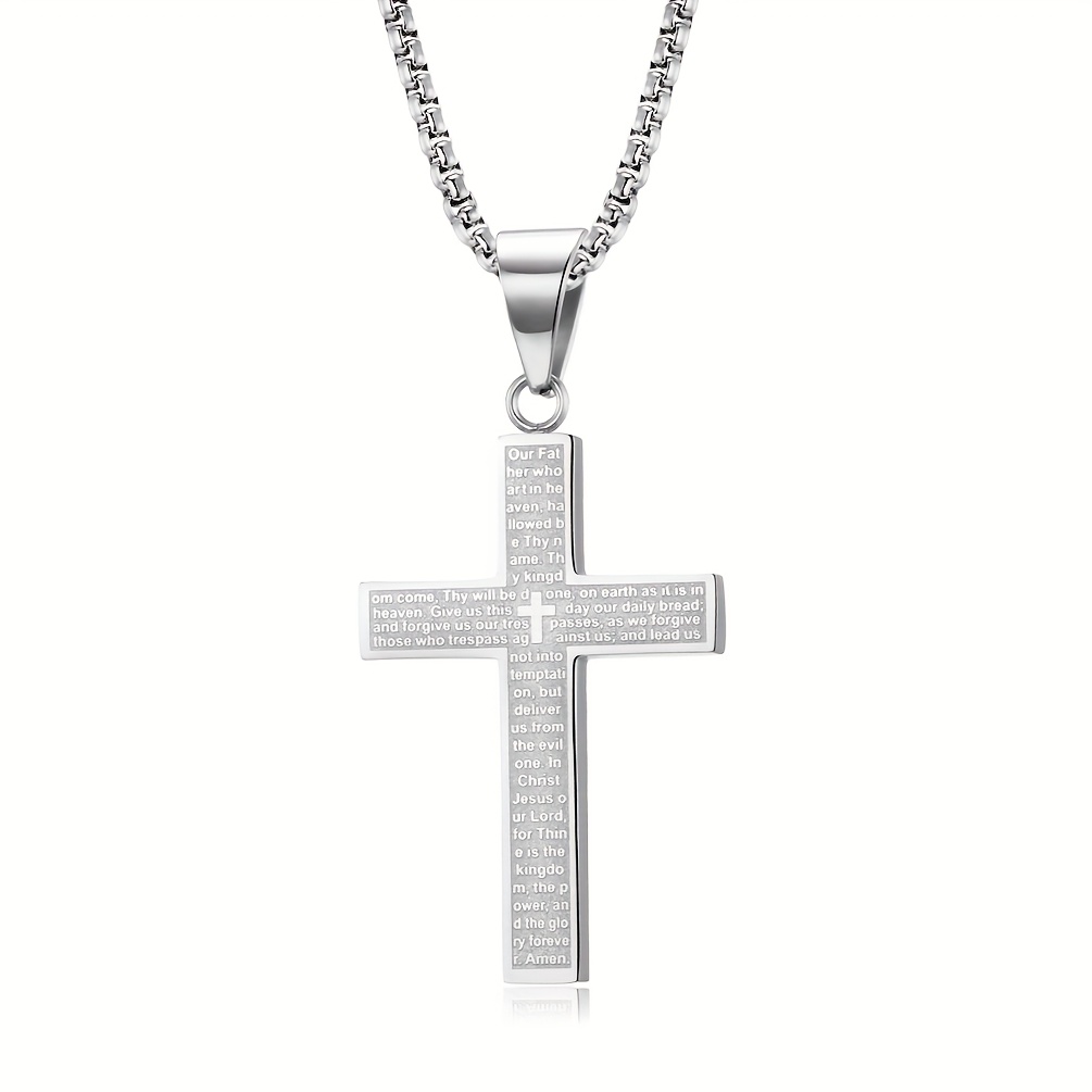 Fashionable and Trendy 202 Stainless Steel Cross Style Necklace Gifts Can Also Be Worn Daily