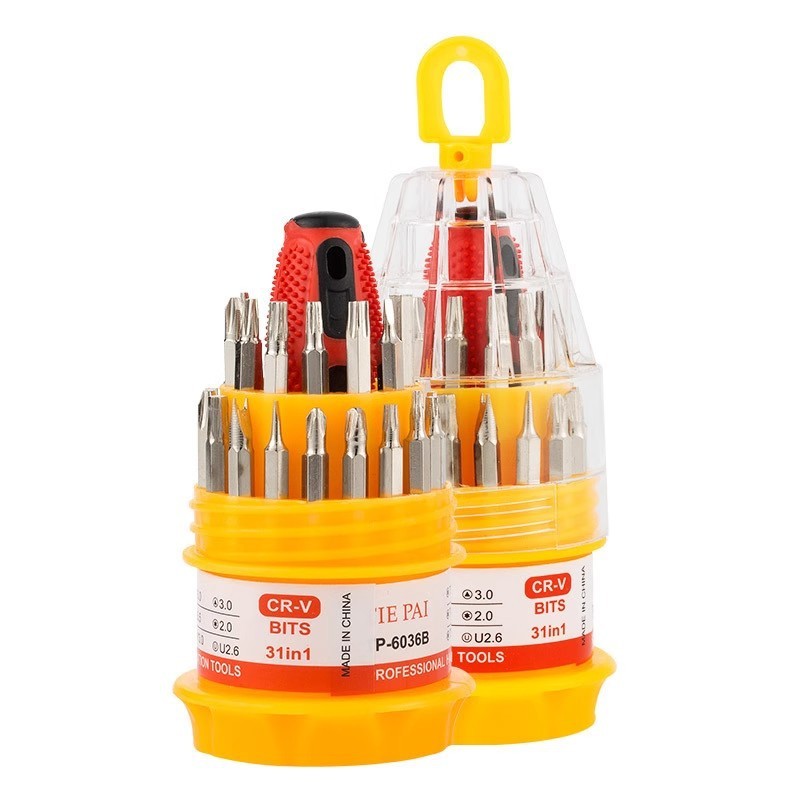 31-in-1 Precision Screwdriver Set, Multi-Function Repair Tool Kit with Tower Handle, Phillips Bits for Phone & Electronics Repair