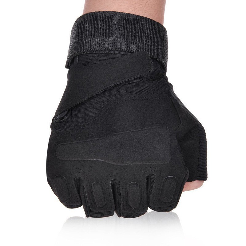 Longyan Black Eagle Half-Finger Tactical Gloves for Outdoor Hiking Climbing, Unisex Adults, Sizes M L XL