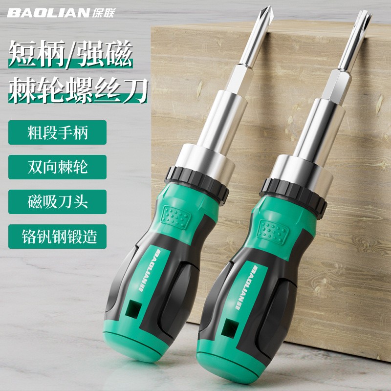 6-Piece Ratchet Screwdriver Set, Multi-Functional Phillips & Flathead Bits, Mini Household Labor-Saving Tool