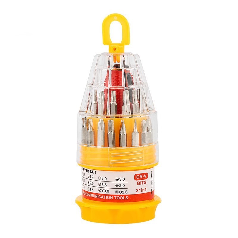 31-in-1 Precision Screwdriver Set, Multi-Function Repair Tool Kit with Tower Handle, Phillips Bits for Phone & Electronics Repair