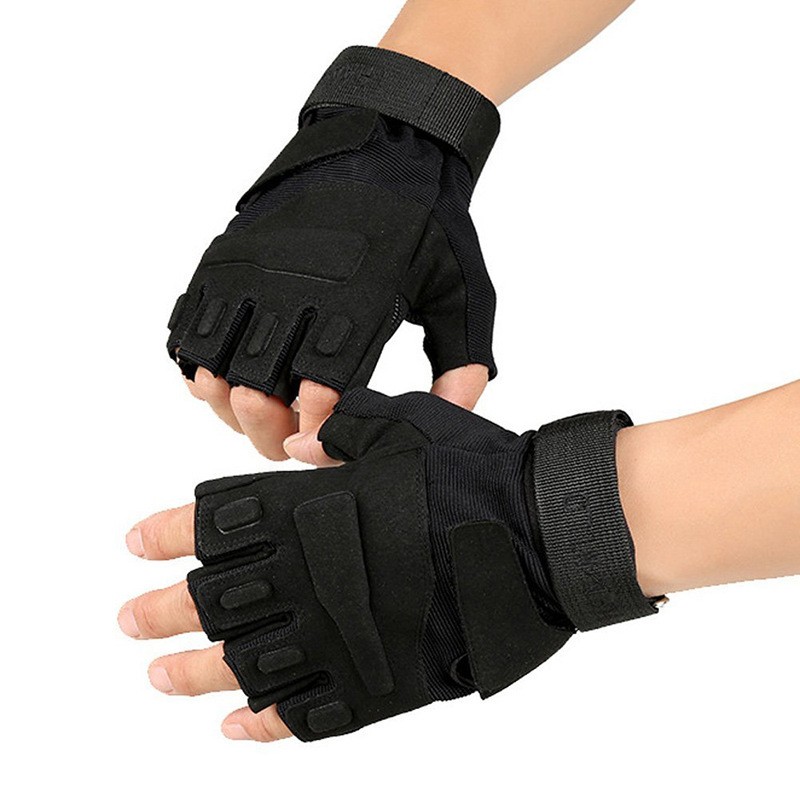 Longyan Black Eagle Half-Finger Tactical Gloves for Outdoor Hiking Climbing, Unisex Adults, Sizes M L XL