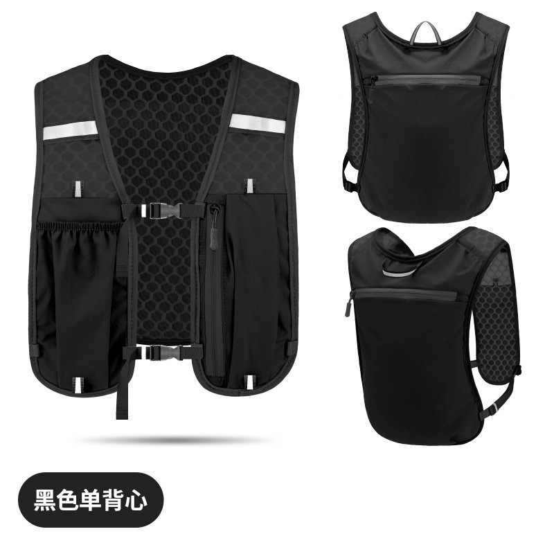 Reflective Night Running Backpack – Breathable Waterproof Cycling Vest Bag for Water Bottle and Phone, Lightweight Sports Daypack