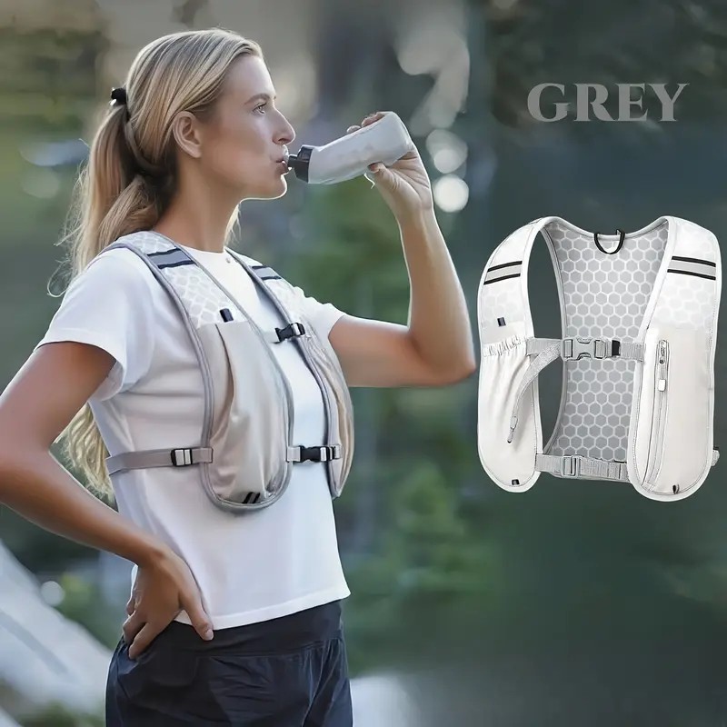 Multi-function Outdoor Sports Vest Backpack for Running Cycling Marathon - Breathable, Water Bottle & Phone Pockets, Under 20L
