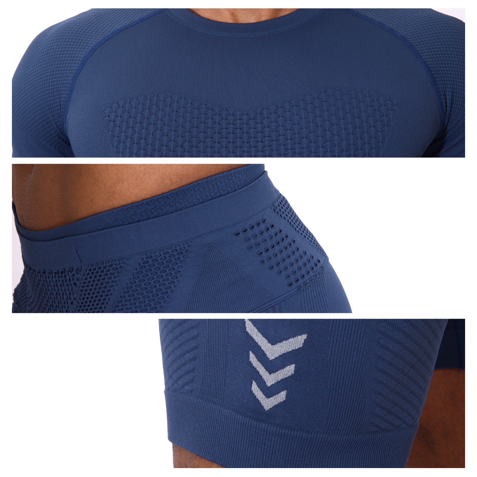 Men's Seamless Quick-Dry Compression Sports T-Shirt | Short Sleeve Gym Running Training Top | Nylon Spandex Summer Fitness Tee