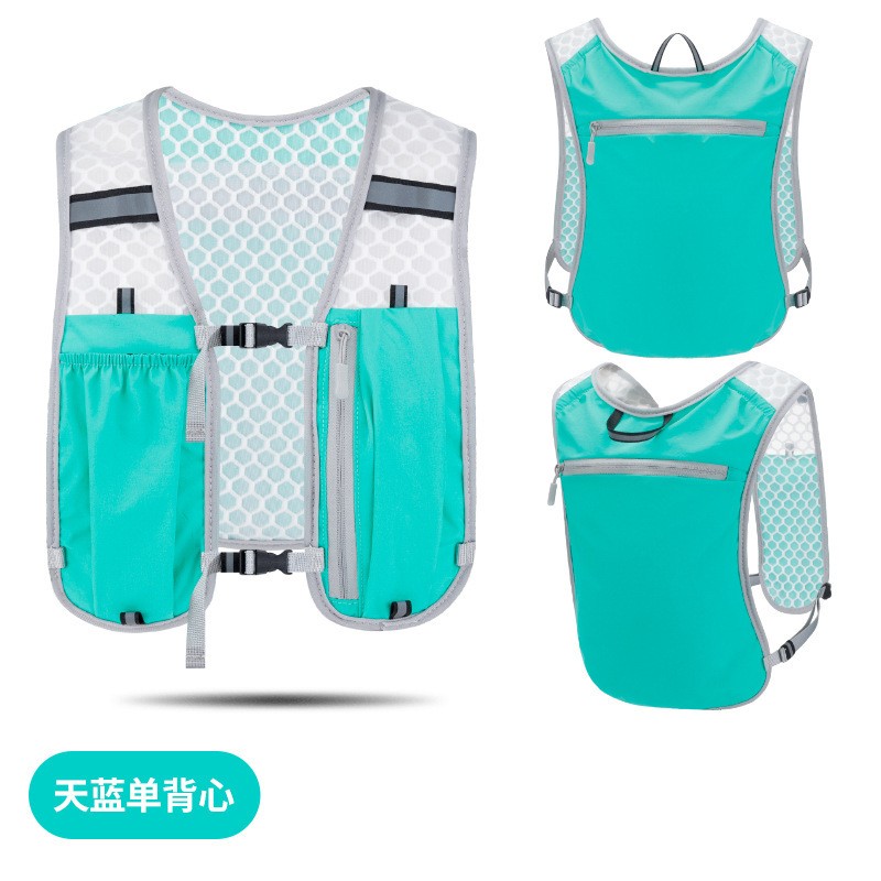 Reflective Night Running Backpack – Breathable Waterproof Cycling Vest Bag for Water Bottle and Phone, Lightweight Sports Daypack