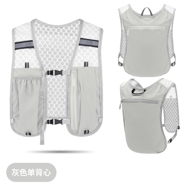 Reflective Night Running Backpack – Breathable Waterproof Cycling Vest Bag for Water Bottle and Phone, Lightweight Sports Daypack