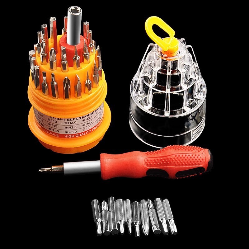 31-in-1 Precision Screwdriver Set, Multi-Function Repair Tool Kit with Tower Handle, Phillips Bits for Phone & Electronics Repair