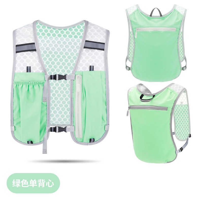 Reflective Night Running Backpack – Breathable Waterproof Cycling Vest Bag for Water Bottle and Phone, Lightweight Sports Daypack