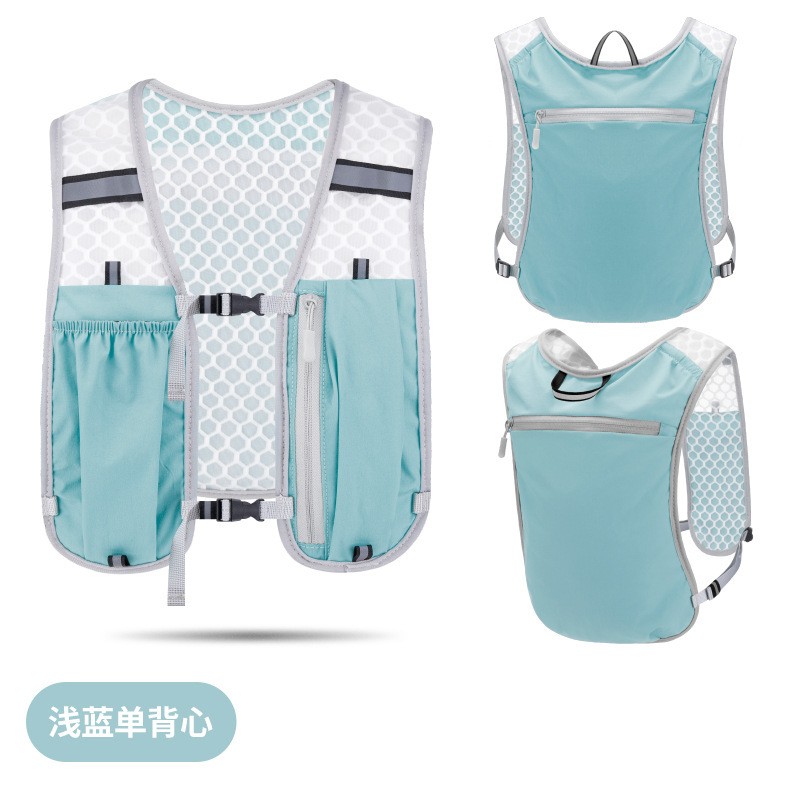 Reflective Night Running Backpack – Breathable Waterproof Cycling Vest Bag for Water Bottle and Phone, Lightweight Sports Daypack