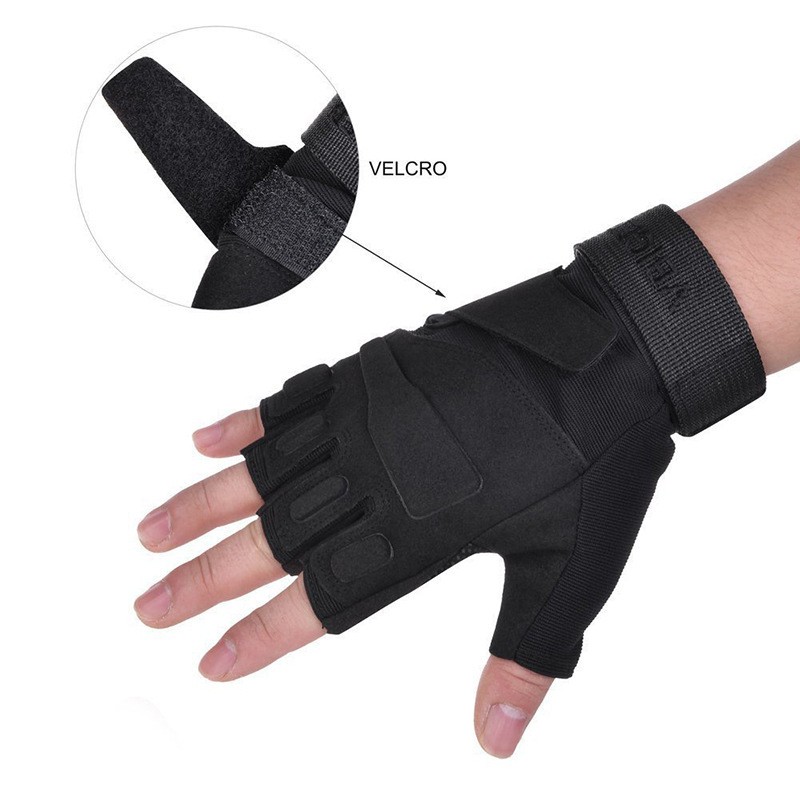 Longyan Black Eagle Half-Finger Tactical Gloves for Outdoor Hiking Climbing, Unisex Adults, Sizes M L XL