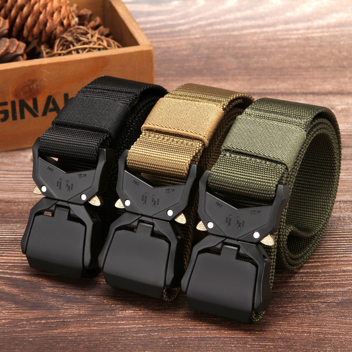 3.8cm Tactical Nylon Belt for Men, Military Outdoor Training Belt, Custom Logo Available