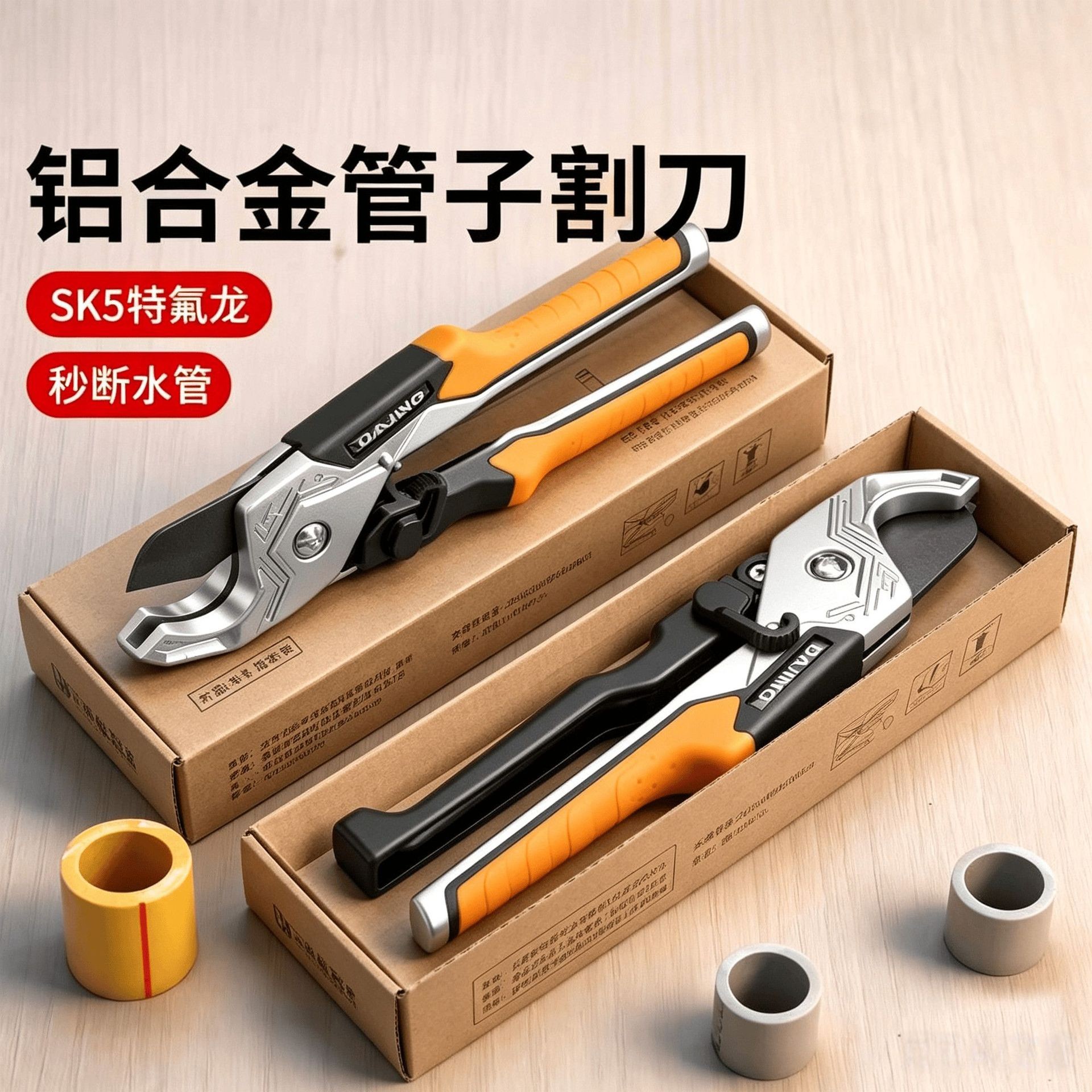 Aluminum Alloy Pipe Cutter for PPR PVC Pipes, Strong Pressure-Resistant Wear-Resistant Blade, Pipe Scissors for Hot Melt Pipes, Tool Set
