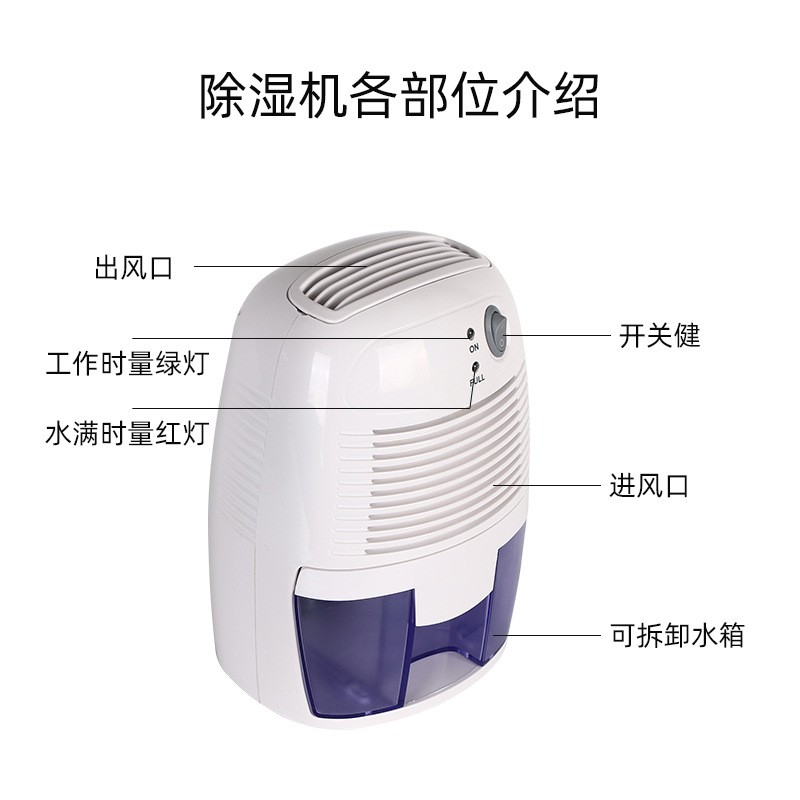 USB Dehumidifier for Home Bedroom, Compact Semiconductor Air Moisture Absorber