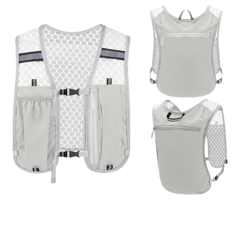Reflective Night Running Backpack – Breathable Waterproof Cycling Vest Bag for Water Bottle and Phone, Lightweight Sports Daypack