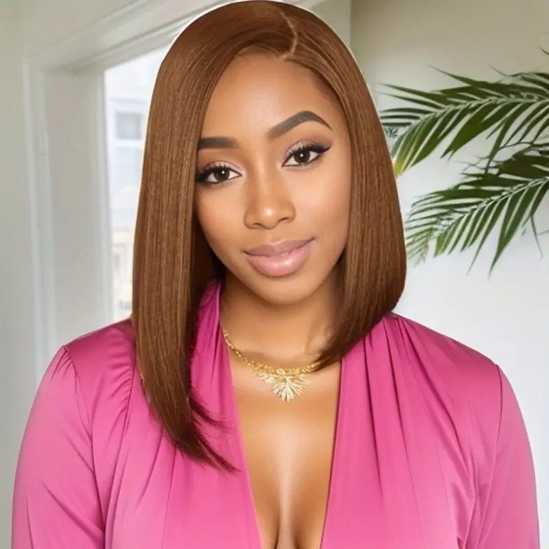 Glueless Bob Wig Brazilian Straight Short Lace Front Human Hair Wigs Pre Plucked With Baby Hair Remy